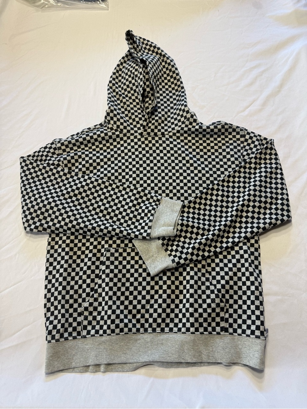 Crewcuts Black and White Checkerboard Hooded Sweatshirt